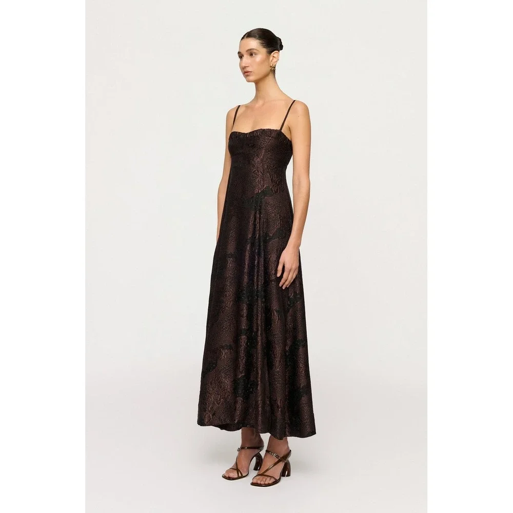 NWT CLEA Theron Midi Dress in Arabica Jacquard $775 - Size XS